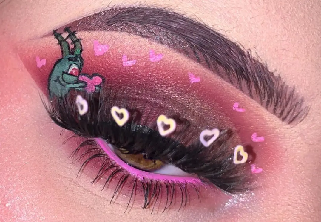 soft pink heart lashes
