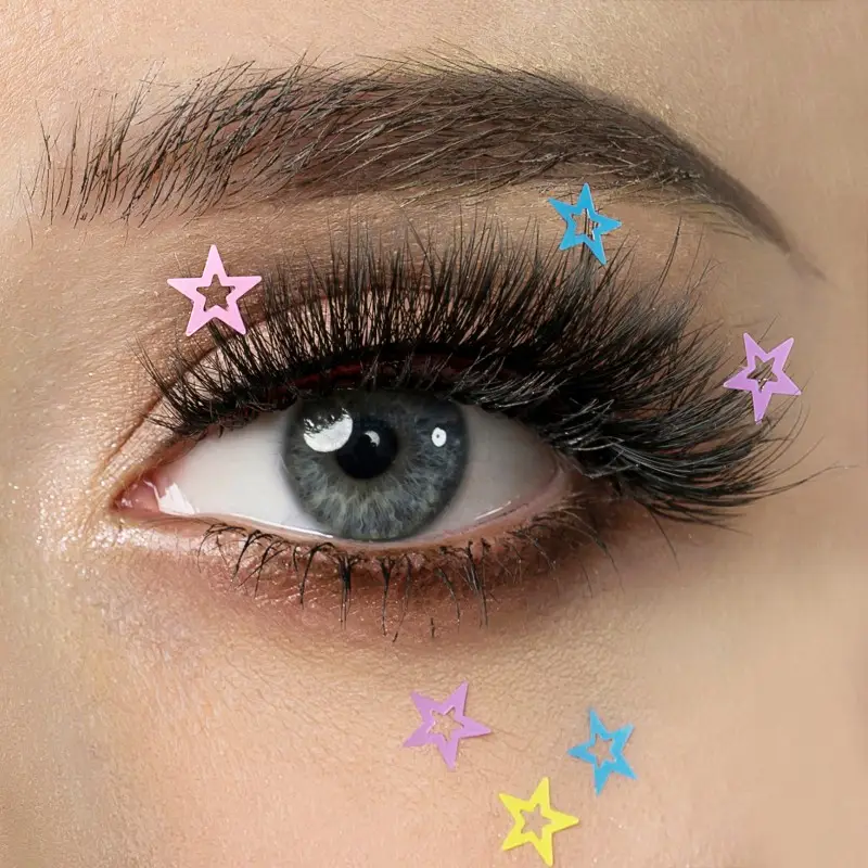 blue pink lashes