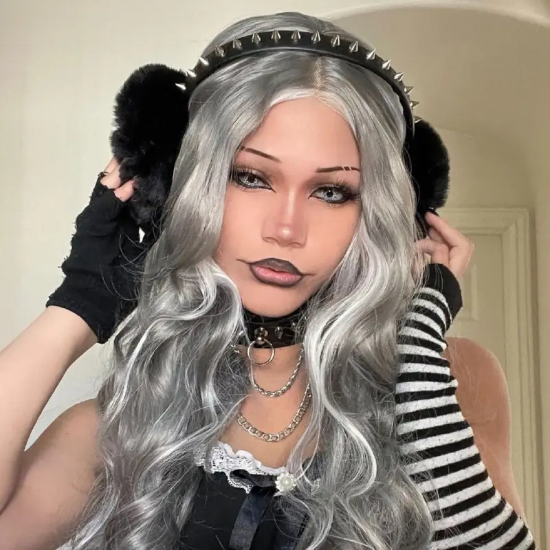 FROZEN MIST | COOL-TONED GREY HIGHLIGHTED SYNTHETIC LACE FRONT WIG