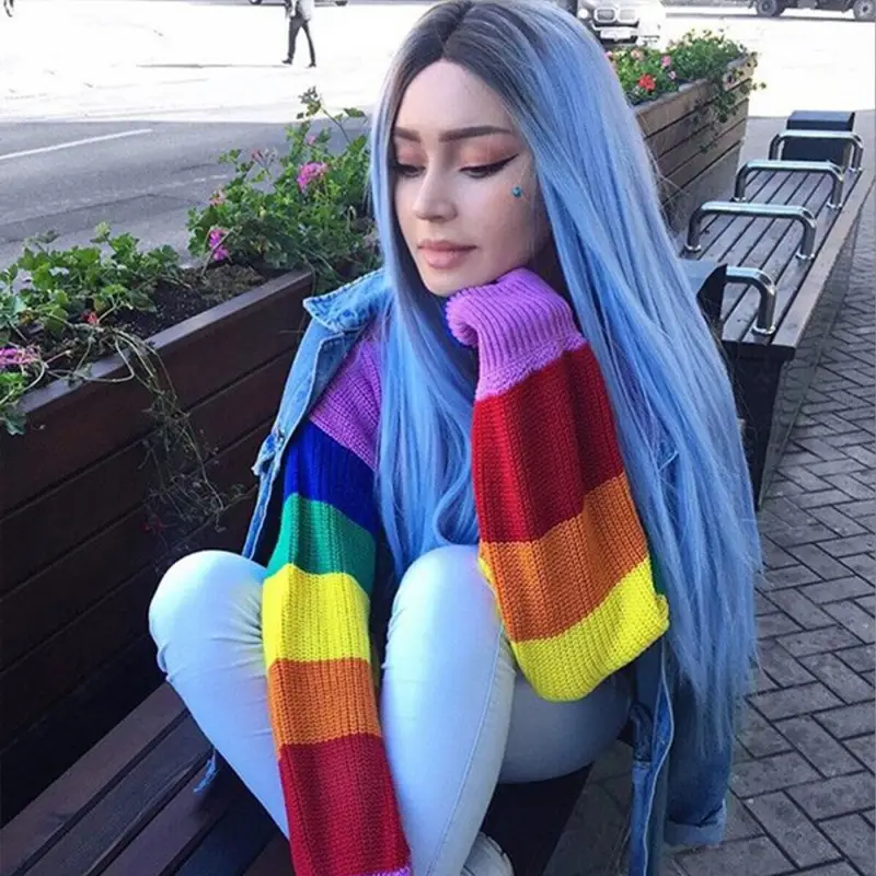 blue ombre wigs