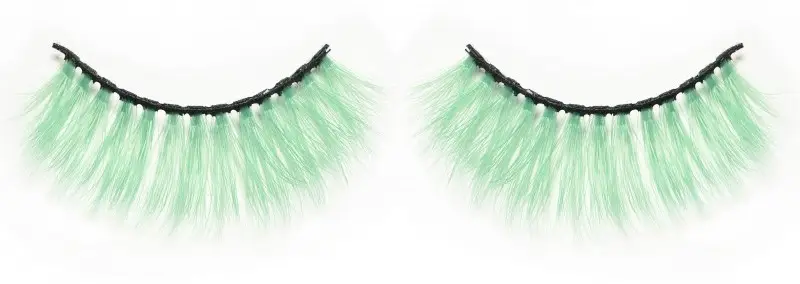 Green fake lashes
