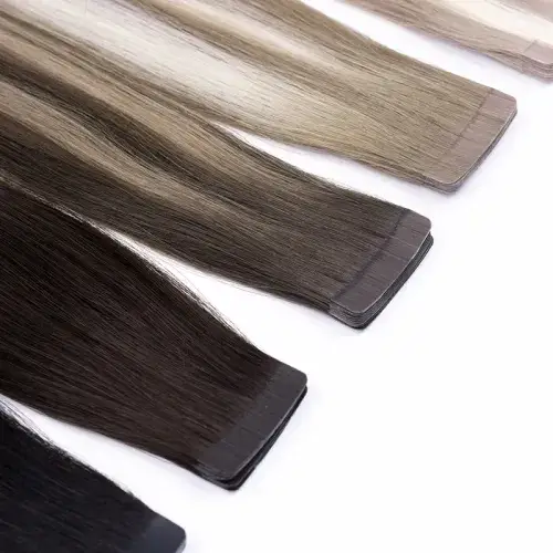 18 Inch 100% Remy Human Hair Tape-In Extensions Natural Straight 10 Pcs/Pack