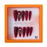 Gothic Flame Press-On Nails | Black & Red Skull Design - Appearanz