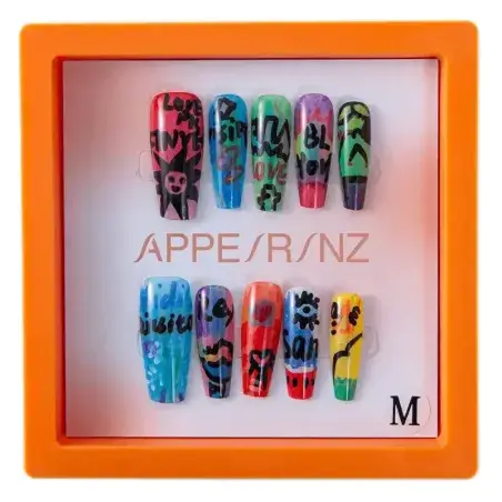 Urban Graffiti Press-On Nails | Vibrant Street Art Style - Appearanz