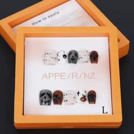 Mummy Squad Press-On Nails | Halloween Mummy & Skull Art - Appearanz