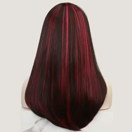 Draculaura Black with Pink Streaks Wig - Monster High Inspired | Synthetic Hair
