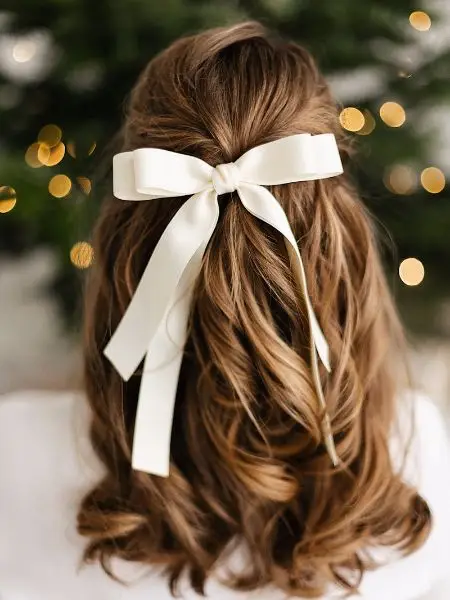 Half-Up, Half-Down holiday hairstyle