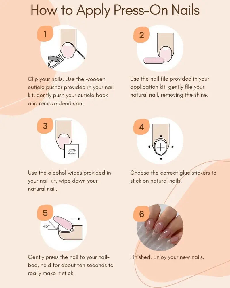 How to apply press-on nails step by step