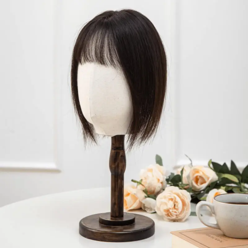 Luna Silk Mini Human Hair Topper with Bangs