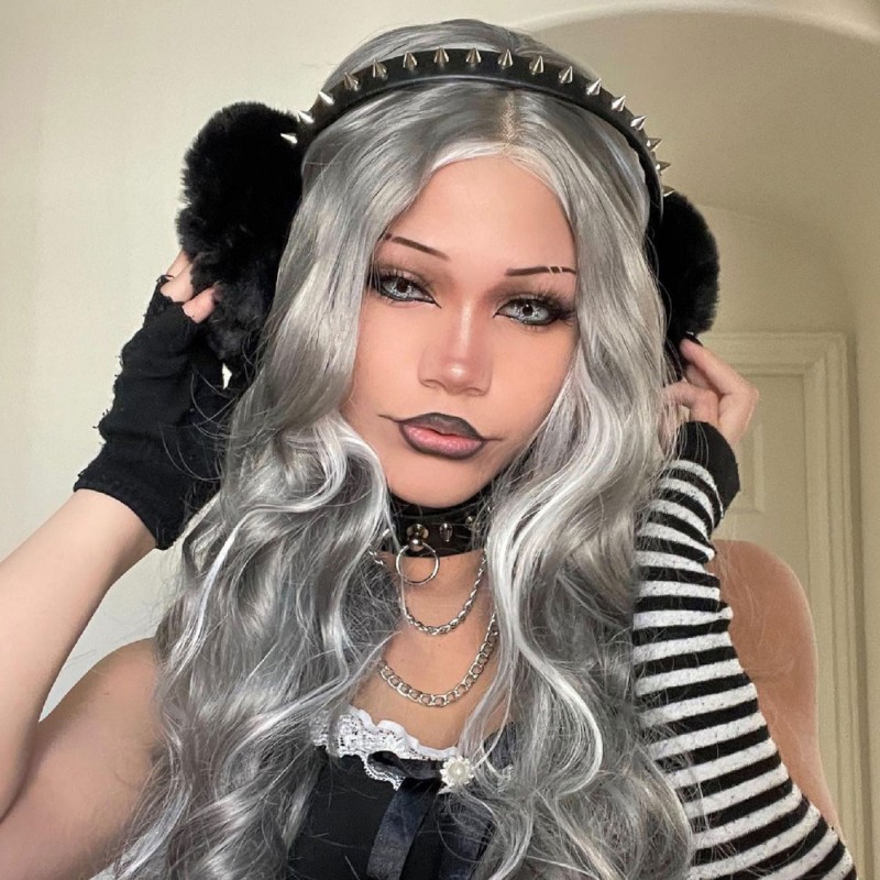 FROZEN MIST | COOL-TONED GREY HIGHLIGHTED SYNTHETIC LACE FRONT WIG