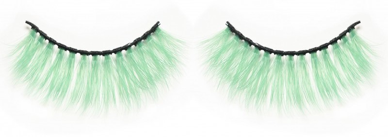 Green fake lashes