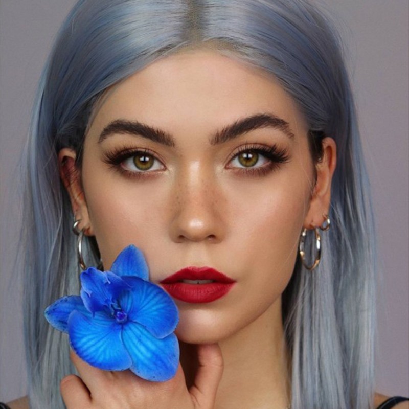 MOON DUST| FADED BLUE SYNTHETIC BOB LACE FRONT WIG